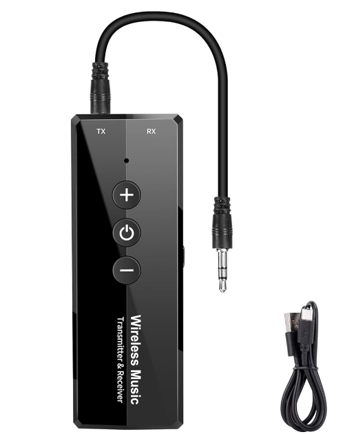 Bluetooth 5.3 Transmitter 3-in-1, Portable Wireless Rechargeable Transceiver Adapter