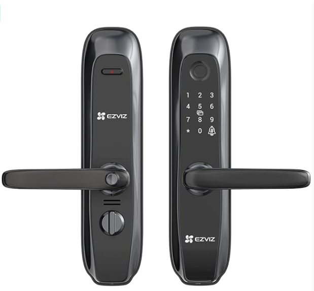 EZVIZ L2S Smart Fingerprint Lock, Keyless Lock with Four Unlock Methods, Real-Time Mobile Alerts, Built-In Electronic Doorbell, Anti-Tamper Alarm, Low-Battery Warning, Easy User Management