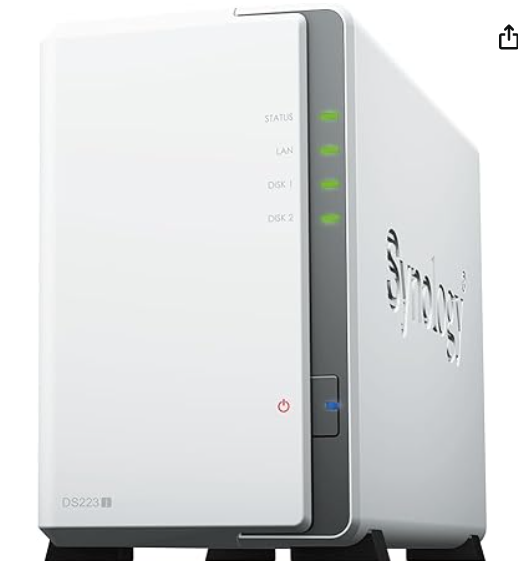 Synology DiskStation DS223J Network Attached Storage Drive (White)