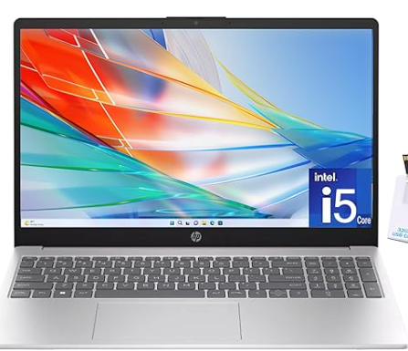 HP 15.6" Laptop, 13th Gen Intel Core i5-1355U Processor, 16GB RAM, 512GB SSD, FHD Anti-Glare Display, Webcam, Numeric Keypad, Wi-Fi, Bluetooth,  HDMI, Windows 11 Home,Silver