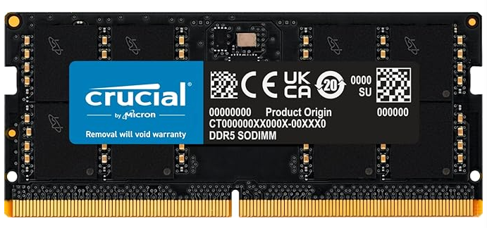 CRUCIAL RAM 16GB DDR5 5600MHZ LAPTOP MEMORY CT16G56C46S5