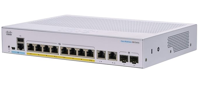 CISCO BUSINESS CBS350-8P-E-2G MANAGED SWITCH | 8 PORT GE | POE | EXT PS | 2X1G COMBO | LIMITED LIFETIME PROTECTION (CBS350-8P-E-2G)