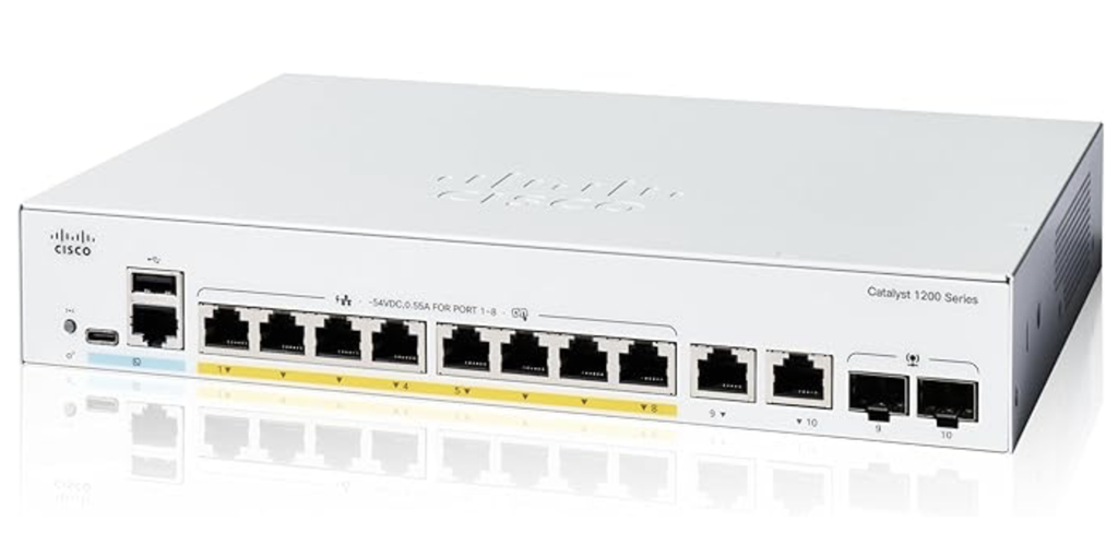 Cisco Catalyst C1200-8P-E-2G Smart Switch, 8 Port GE, PoE, Ext PS, 2x1GE