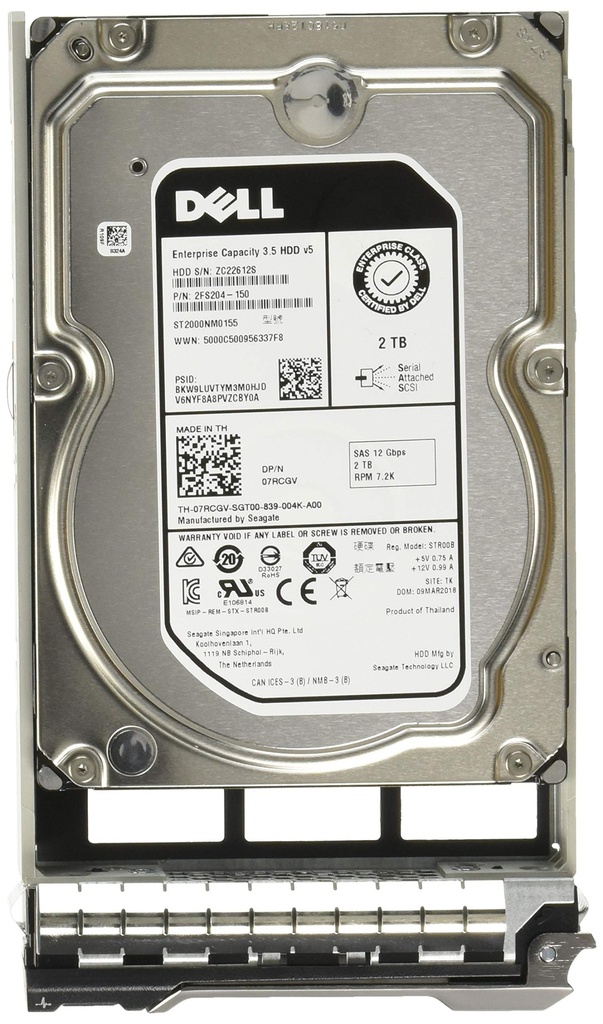 Dell Server Hard Drive 2TB RPM NLSAS 12Gps 512n 3.5