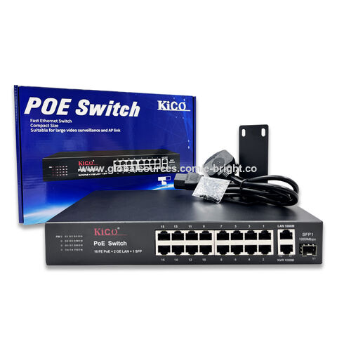 KICO SWITCH POE 16 PORT-RACK MOUNTABLE