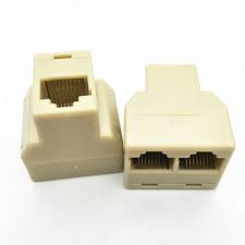 RJ TO RJ DOUBLE CONNECTOR -WHITE PLASTIC