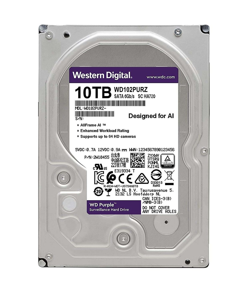 Western Digital 10 TB  Surveillance Internal Hard Drive