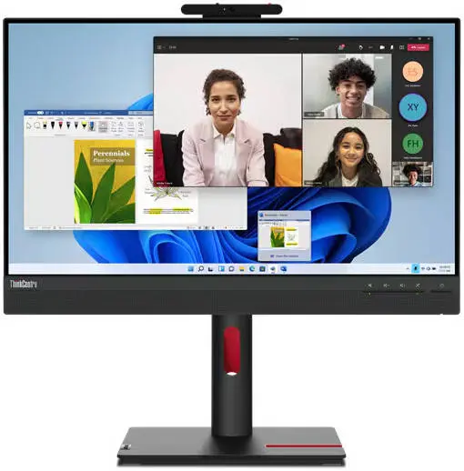 Lenovo ThinkCentre Tiny-In-One 24 Gen 5 Monitor, 24" FHD IPS Display, 60Hz Refresh Rate, 4ms (Extreme Mode) Response Time, Natural Low Blue Light, KVM Switch, Black | 12NAGAT1EU