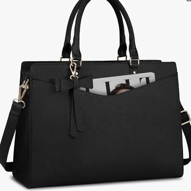 Laptop Bag for Women 15.6 Inch Waterproof PU Leather Tote Bag Business Office Work Bag Briefcase 