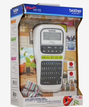 BROTHER P Touch, PTH110BP, Easy Portable Label Maker Bundle 4 Label Tapes Included, White, S