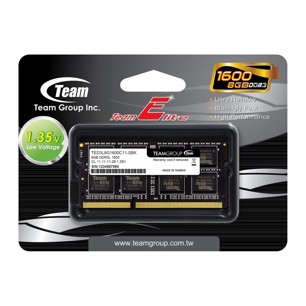 TEAMGROUP ELITE S0-D3L 8GB 1600 1.35V SODIMM TED3L8G1600C11-SO1