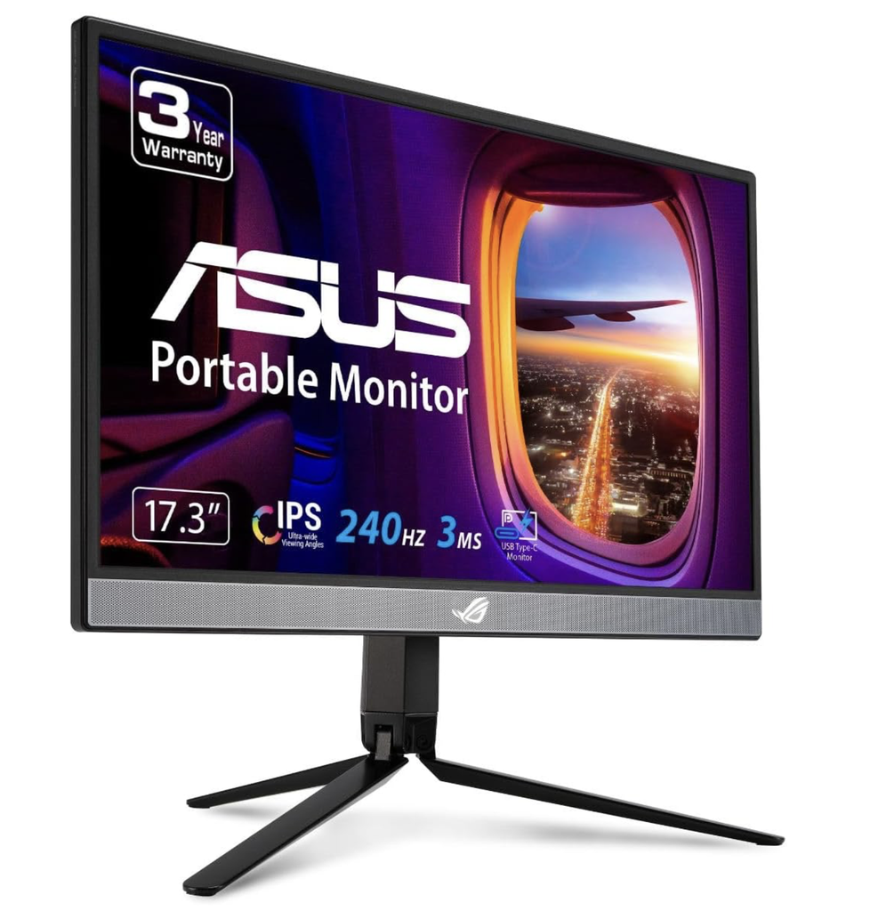 ASUS ROG Strix 17.3" 1080P Portable Gaming Monitor (XG17AHP)-FHD, IPS, 240Hz, Adaptive-Sync, Built-in Battery, ROG Bag, Tripod Stand, USB Type-C, Micro HDMI for Laptop, PC, Console, 3-Year Warranty