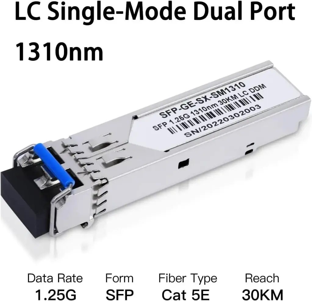 SFP Module 1.25G Base-(SMF,1310nm,20km,DDM) Single-Mode