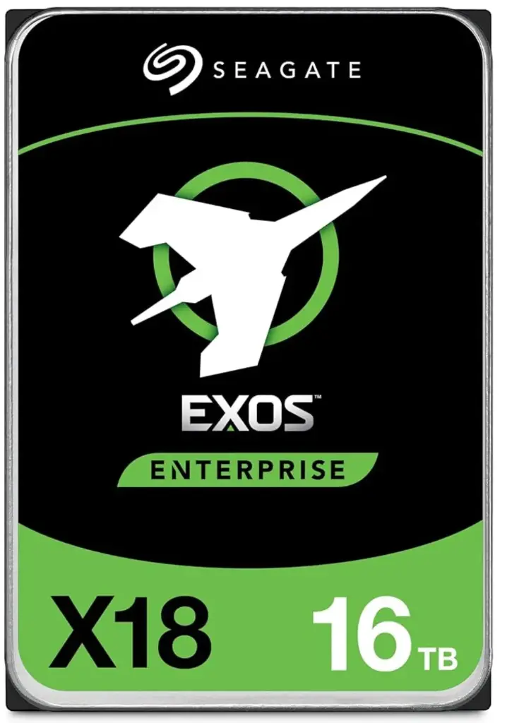 Seagate Surveillance HDD Exos X18 16TB Enterprise HDD - CMR 3.5 Inch Hyperscale SATA 6Gb/s, 7200 RPM, 512e and 4Kn FastFormat, Low Latency with Enhanced Caching ST16000NM000J