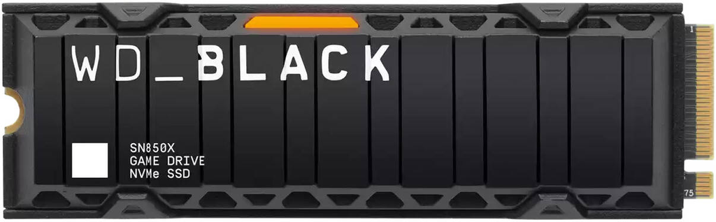 WD BLACK SN850X 1TB NVME PCIE 4.0 GAMING INTERNAL SSD WITH HEATSINK, UP TO 7300 MB/S SEQUENTIAL READ & 6600 MB/S WRITE SPEEDS, M.2 2280, 1.75 MILLION HOURS MTTF, 600TB ENDURANCE | WDS100T2XHE