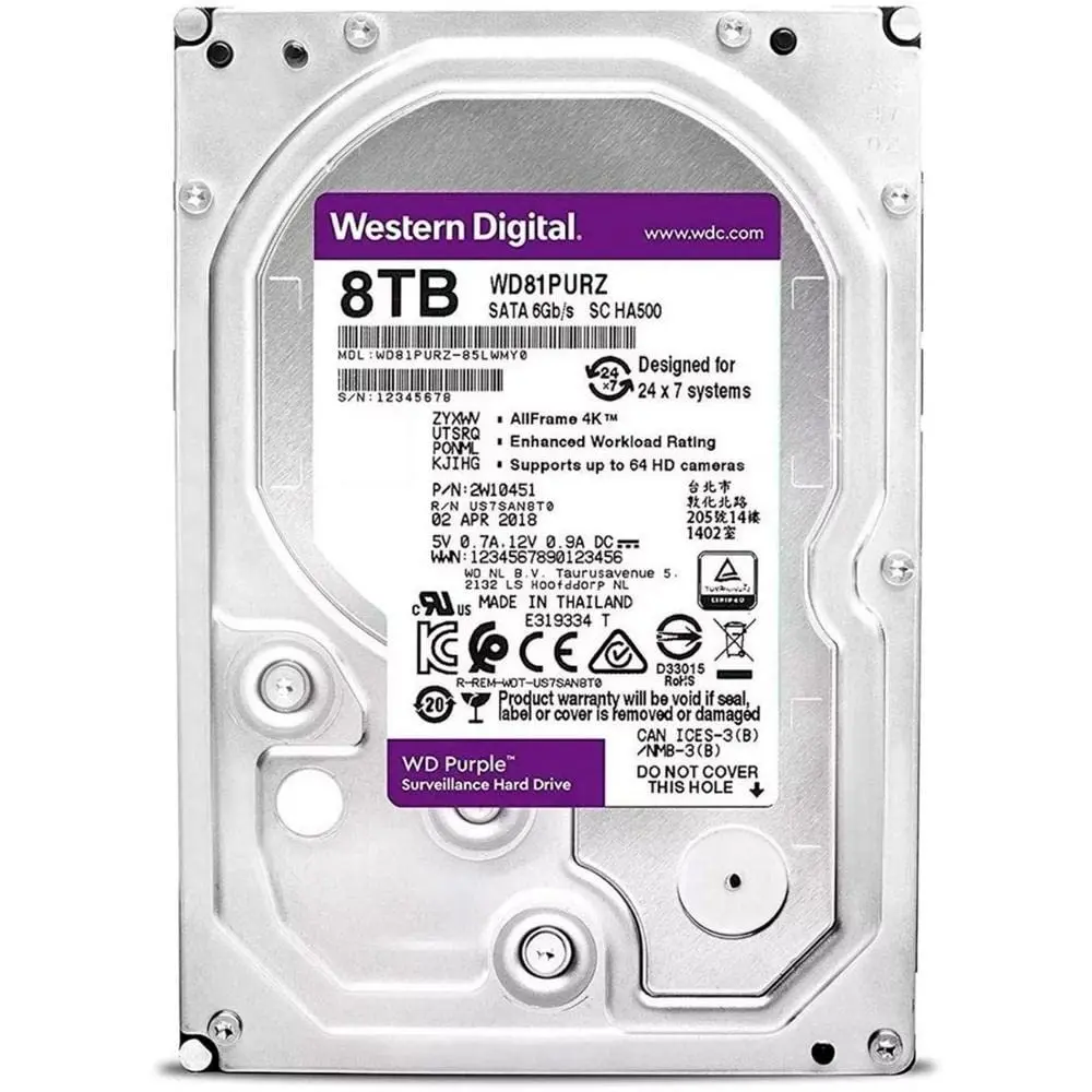 WD PURPLE 8TB SURVEILLANCE HDD