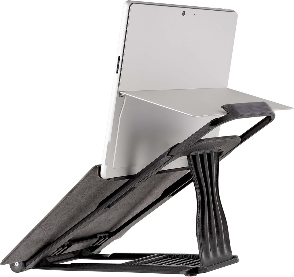 STAND FOR MICROSOFT SURFACE PRO - WITH KEYBOARD ATTACHED - SUPER SURFACE STAND REDUCES NECK PAIN - LOOK BETTER IN ONLINE MEETINGS WITH A SURFACE PRO DESK STAND, ADJUSTABLE, EASY TO USE, RIGID