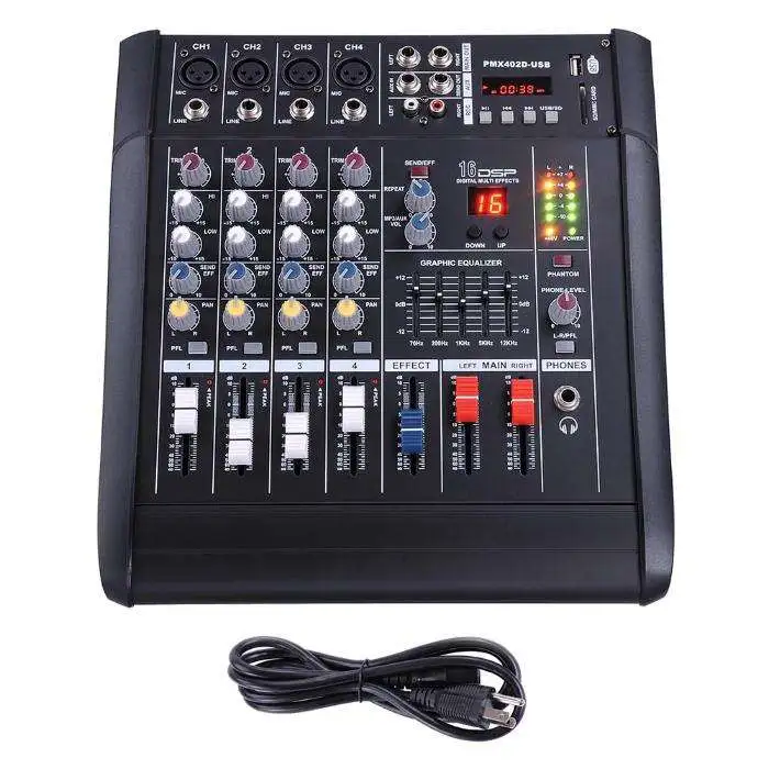 4 CHANNEL 2000 WATTS PROFESSIONAL POWER STEREO MIXER