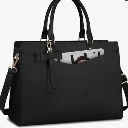 Laptop Bag for Women 15.6 Inch Waterproof PU Leather Tote Bag Business Office Work Bag Briefcase 