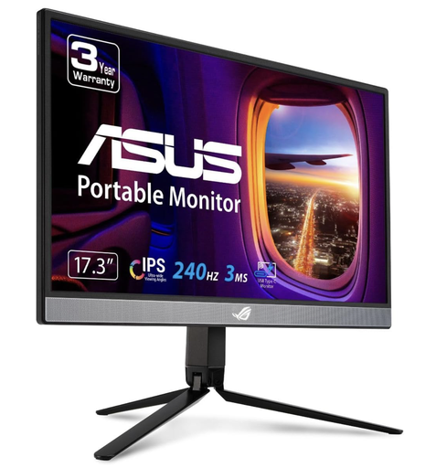 ASUS ROG Strix 17.3" 1080P Portable Gaming Monitor (XG17AHP)-FHD, IPS, 240Hz, Adaptive-Sync, Built-in Battery, ROG Bag, Tripod Stand, USB Type-C, Micro HDMI for Laptop, PC, Console, 3-Year Warranty
