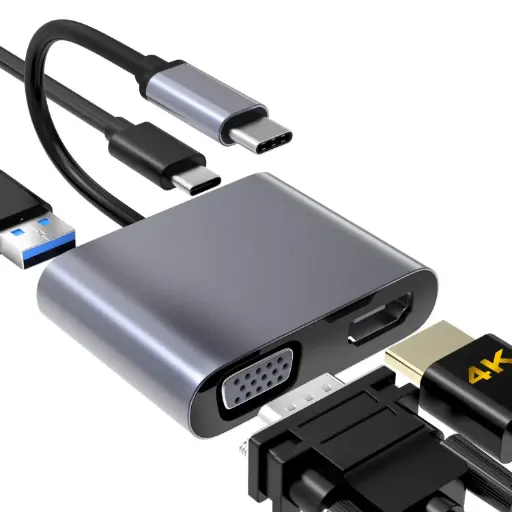 TYPE C TO VGA/HDMI/USB-C 4K 4 in1